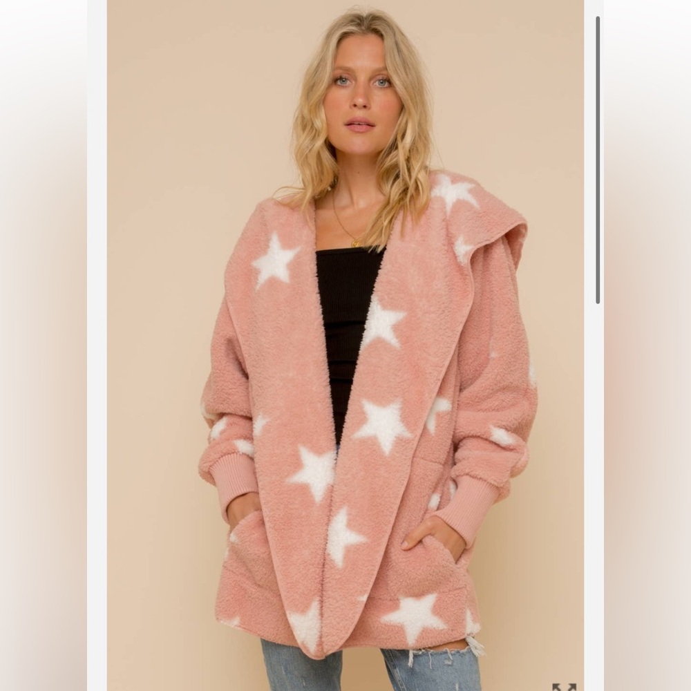 Hem & Thread Sherpa Hooded Open Jacket - Picture 2 of 12